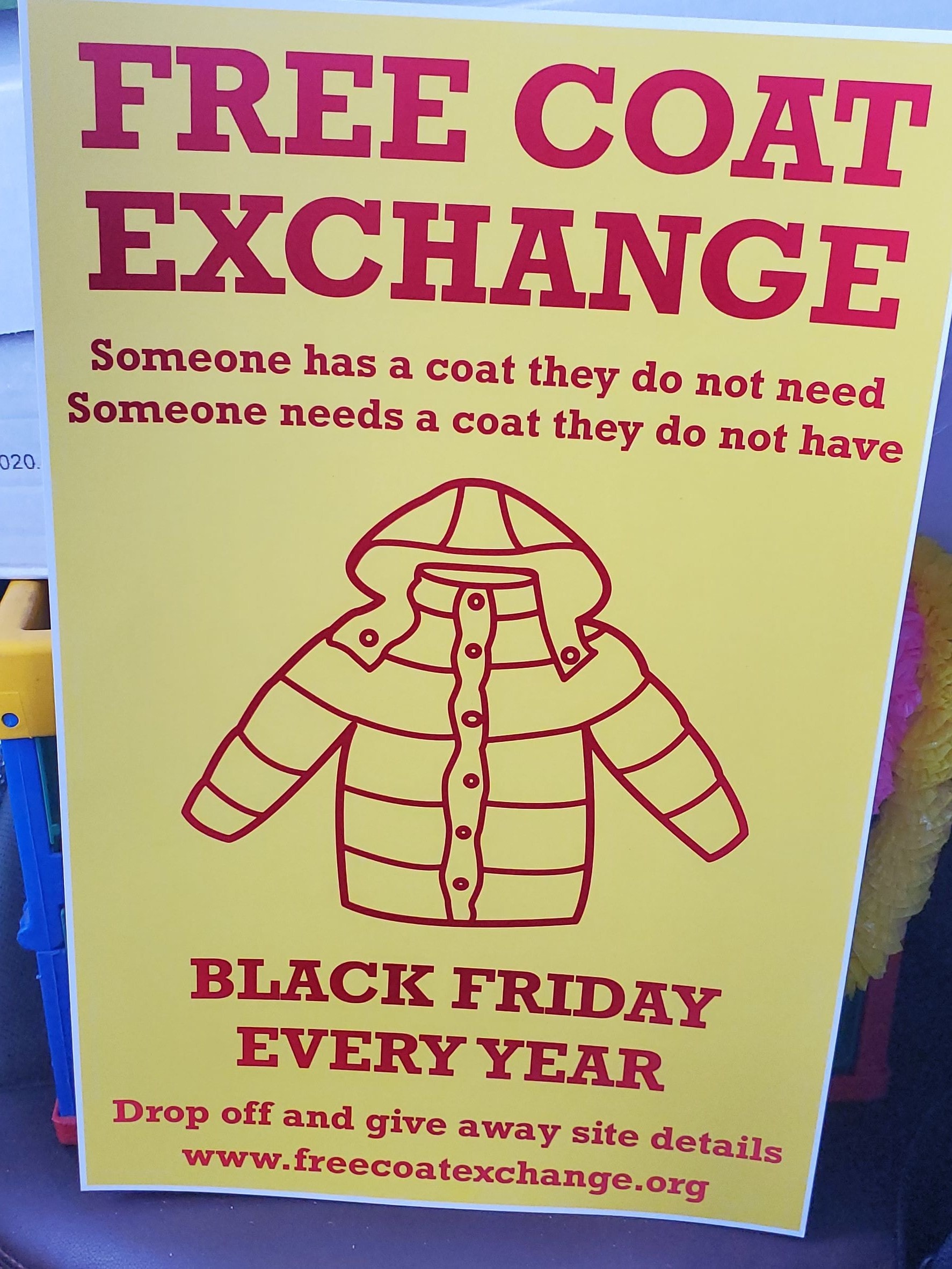 16th Annual Free Coat Exchange — Black Friday November 27, 2026 official poster